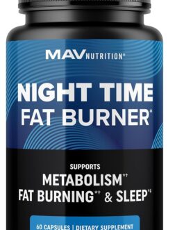 Night Time Fat Burner for Weight Loss Support & Sleep Aid | Appetite Suppressant, Carb Blocker, Overnight Metabolism Booster for Stomach Fat Burner & Night Shred with Melatonin | Non-GMO, Vegan 60ct