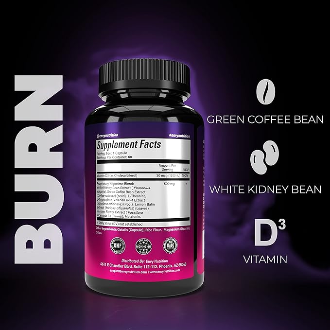 Night Time Fat Burner Supplements with Green Coffee Bean Extract - 60 Capsules - Image 4