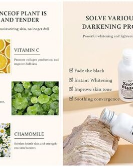 Snow Bleach Skin Whitening Cream,Vitamin C Skin Lightening Cream for Intimate Areas and Bleaching,Crema Blanqueadora para Partes Intimas,Dark Spot Remover for Face,Armpit,Underarm,Elbow,Inner Thigh