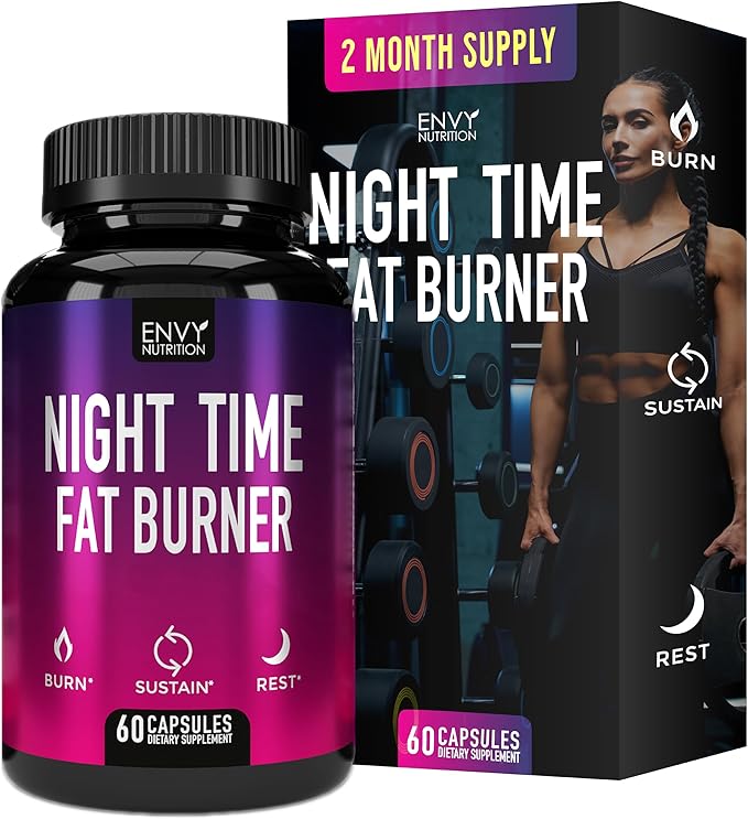 Night Time Fat Burner Supplements with Green Coffee Bean Extract - 60 Capsules - Image 2
