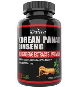 Daitea Korean Red Ginseng Capsules, Providing Energy And Focus For Both Men And Women – 120 Capsules